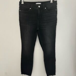 Lauren Conrad distressed black skinny jeans